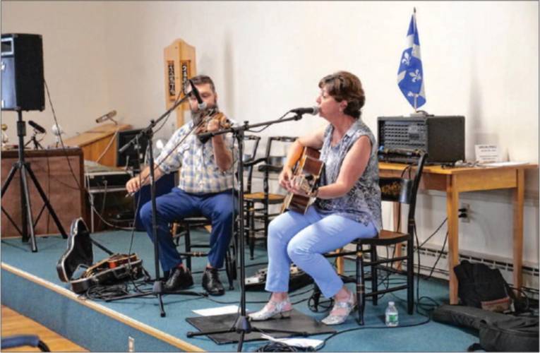 Josée Vachon and fiddler Peter Ross perform at Jaffrey Woman’s Club as part of Fête de la Riviére, a celebration of the region's French-Canadian heritage that was part of Jaffrey 250 events in 2023.