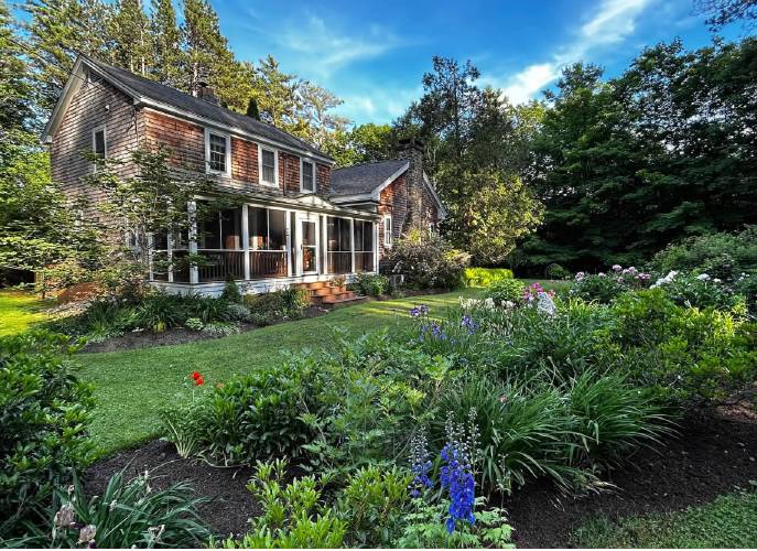 “The Lodge” in Hancock is surrounded by seven different perennial gardens. 