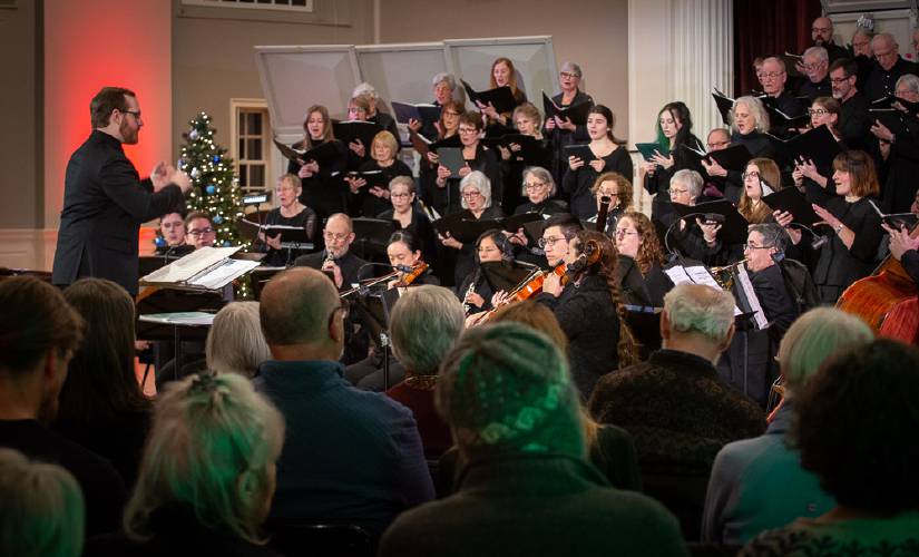 Morgan Bothwell, left, directs the Monadnock Chorus. 