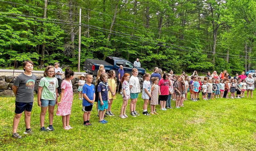 Francstown Elementary School students at the Memorial Day ceremony. 