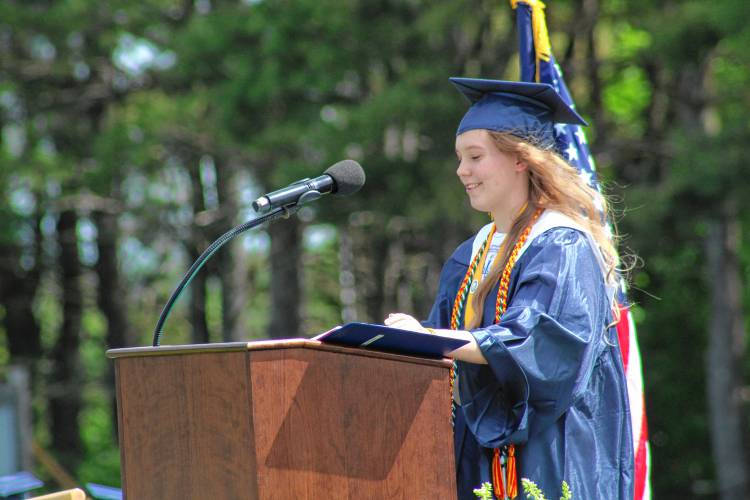 Elizabeth Petrov gives her salutatorian address.